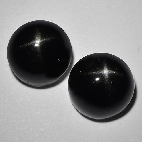 Black Star Diopside Gem - 5.6ct Round Cabochon (ID: 514407)