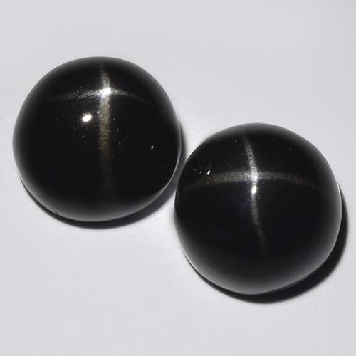 Black Star Diopside Gem - 5ct Round Cabochon (ID: 514411)