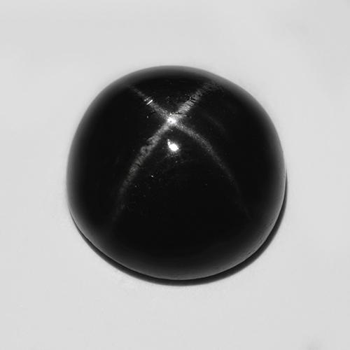 Diopside stellato 9,2mm nero Cabochon rotondo dall'India, peso di 4,11 ct, gemma naturale non trattati in purezza Opaque, 1 pezzo Diopside stellato - Colore: Nero, durezza Mohs di 5 - 6, Photo A