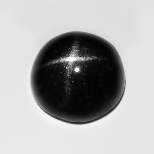 Черный Звездчатый Диопсид Камень - 3.3ct Круглый Кабошон (ID: 515589)