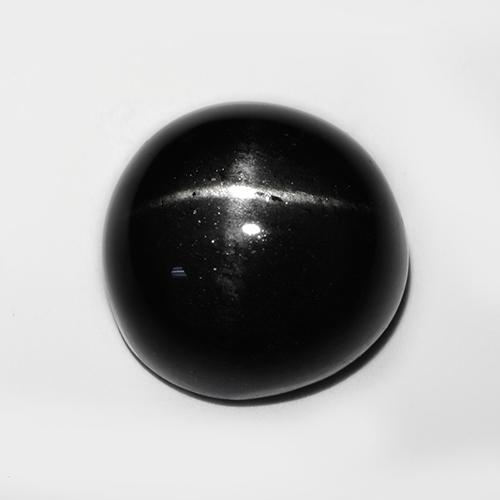 8,9mm Diopside stellato nero Cabochon rotondo dall'India, peso di 3,61 ct, pietra preziosa naturale non trattati in purezza Opaque, Diopside stellato 1pz - il colore è Nero, durezza Mohs di 5 - 6, Photo A
