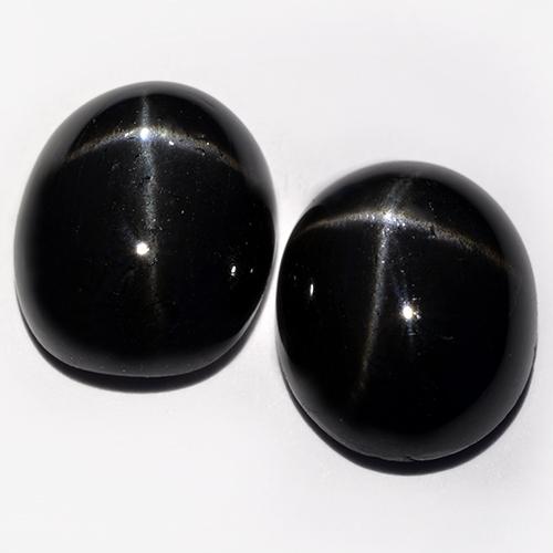 Black Star Diopside Gem - 4.3ct Oval Cabochon (ID: 515594)
