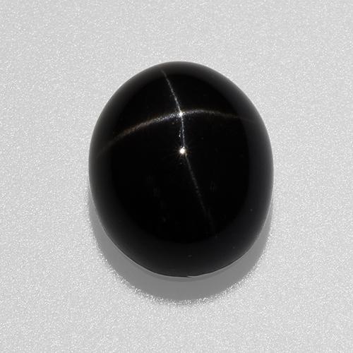 Diopside stellato nero taglio ovale da 6,21 ct dall'India, dimensione 11,1 x 9,1mm, pietra preziosa naturale non trattati , purezza Opaque, Diopside stellato Ovale cabochon da 1 pz, durezza Mohs di 5 - 6, Photo A