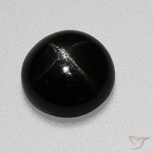 3.24 ct Black Star Diopside Stone, Natural Star Diopside in Round Cabochon Shape for Sale