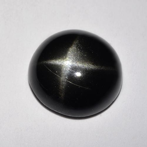 Negro Diópsido Estrella Gema - 3.2ct Cabujón Redondo (ID: 519753)