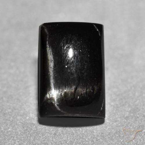 1.89 ct Black Star Diopside Stone, Natural Star Diopside in Baguette Cabochon Shape for Sale