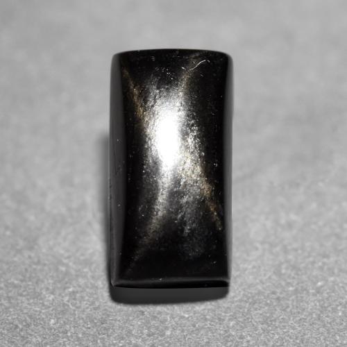 1,36 ct baguetteschliff Sterndiopsid aus Indien, Größe: 7,6 x 3,9mm, Reinheit: Opaque, Garantiert echter Edelstein, 1 Stück Sterndiopsid in Schwarz Farbe, Mohs-Härte von 5 - 6, Photo A