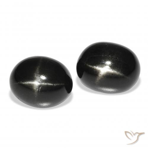 10.31 ctw Black Star Diopside Stones, Natural Star Diopside in Oval Cabochon Shape for Sale