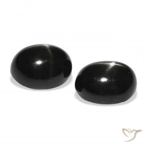 Star Diopside Gemstones in 11 x 9 mm (calibrated) Size for Sale, Star Diopside Stones in Black Color