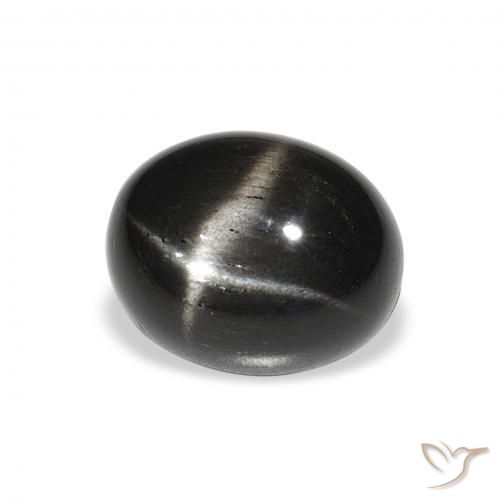 5.02 ct Black Star Diopside Stone, Natural Star Diopside in Oval Cabochon Shape for Sale