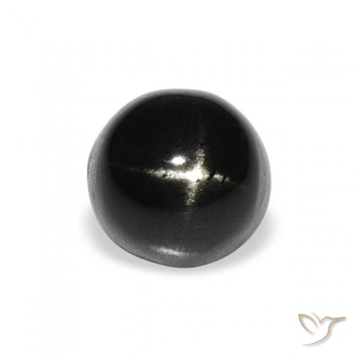 2.19ct Natural Black Star Diopside, Round, Opaque