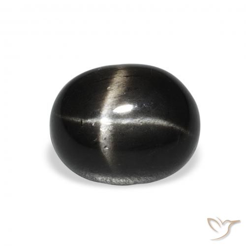 5.15ct Natural Black Star Diopside, Oval, Opaque