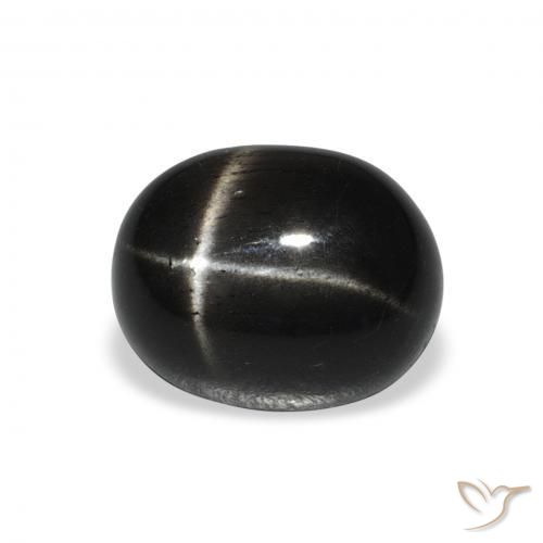 5.15 ct Black Star Diopside Stone, Natural Star Diopside in Oval Concave Cut Shape for Sale