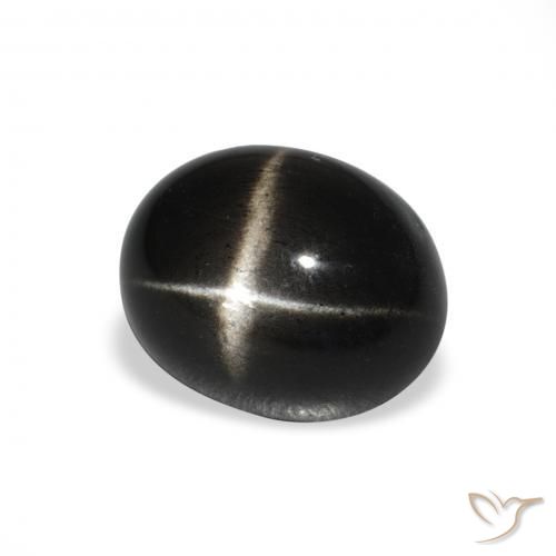 5.00 ct Black Star Diopside Stone, Natural Star Diopside in Oval Cabochon Shape for Sale