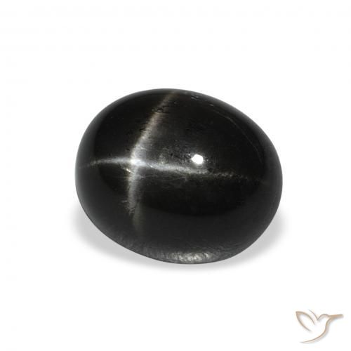 4.97 ct Black Star Diopside Stone, Natural Star Diopside in Oval Cabochon Shape for Sale
