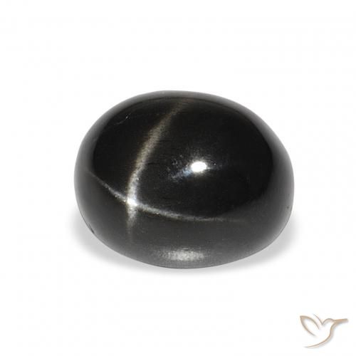 5.51 ct Black Star Diopside Stone, Natural Star Diopside in Oval Cabochon Shape for Sale