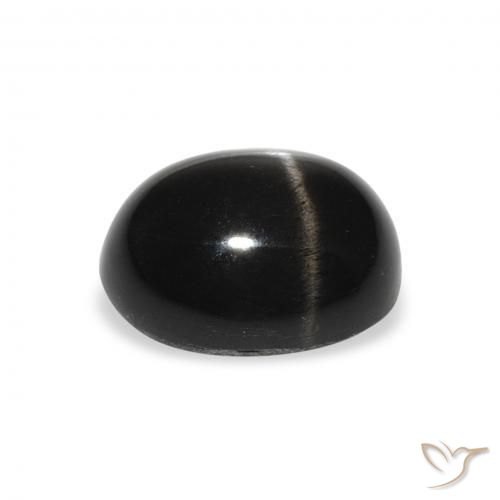 Star Diopside Gemstone in 11 x 9 mm (calibrated) Size for Sale, Star Diopside Stone in Black Color