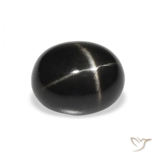 4.01 ct Black Star Diopside Gemstone, Star Diopside Gem in Oval Cabochon Shape for Sale.