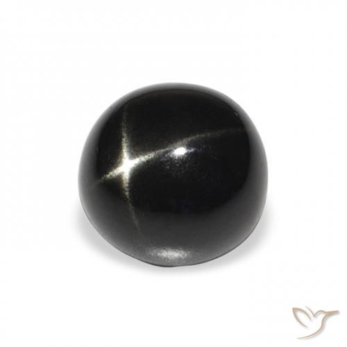 3.46 ct Black Star Diopside Stone, Natural Star Diopside in Round Cabochon Shape for Sale
