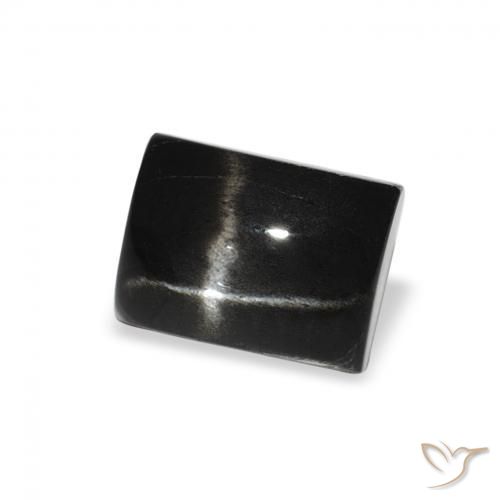 3.12 ct Black Star Diopside Stone, Natural Star Diopside in Baguette Cabochon Shape for Sale