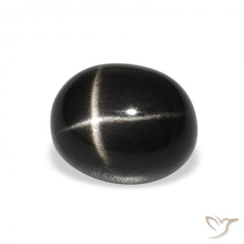 5.56 ct Black Star Diopside Stone, Natural Star Diopside in Oval Cabochon Shape for Sale