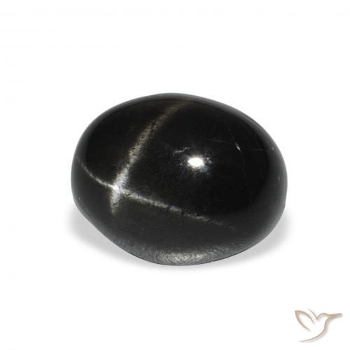 5.55 ct Black Star Diopside Stone, Natural Star Diopside in Oval Cabochon Shape for Sale