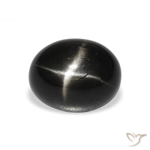 5.71ct Natural Black Star Diopside, Oval, Opaque