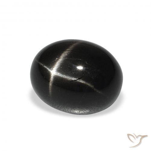 5.71 ct Black Star Diopside Stone, Natural Star Diopside in Oval Cabochon Shape for Sale