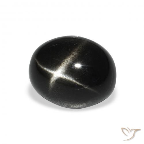 5.51 ct Black Star Diopside Stone, Natural Star Diopside in Oval Cabochon Shape for Sale