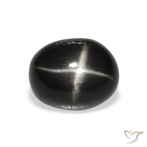 4.92ct Natural Black Star Diopside, Oval, Opaque