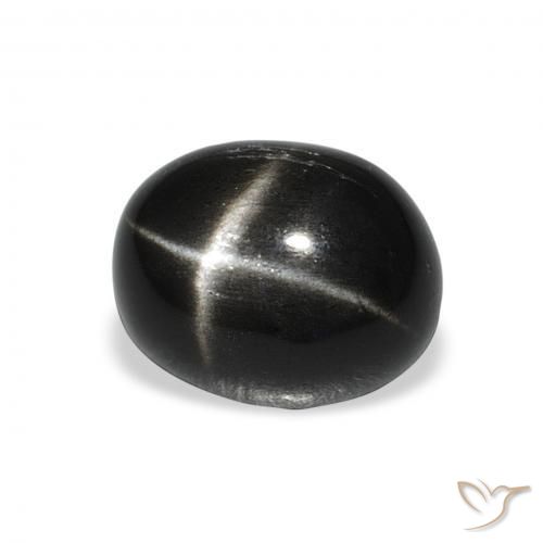 4.92 ct Black Star Diopside Stone, Natural Star Diopside in Oval Cabochon Shape for Sale