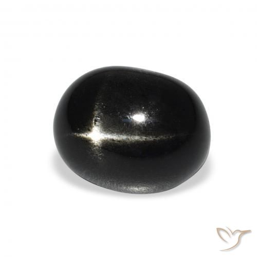 6.15 ct Black Star Diopside Stone, Natural Star Diopside in Oval Cabochon Shape for Sale