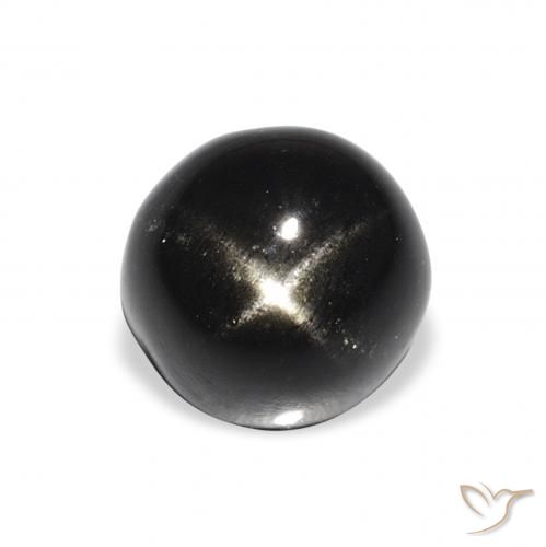 3.48ct Natural Black Star Diopside, Round, Opaque