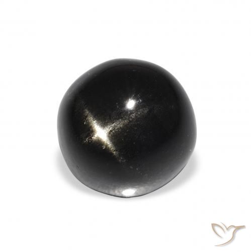 3.48 ct Black Star Diopside Stone, Natural Star Diopside in Round Cabochon Shape for Sale
