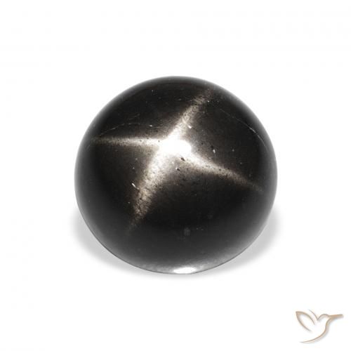 4.14ct Natural Black Star Diopside, Round, Opaque