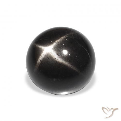 4.14 ct Black Star Diopside Stone, Natural Star Diopside in Round Cabochon Shape for Sale