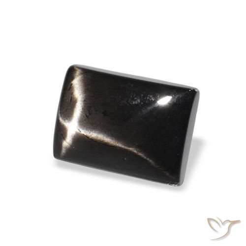 2.08ct Natural Black Star Diopside, Baguette, Opaque
