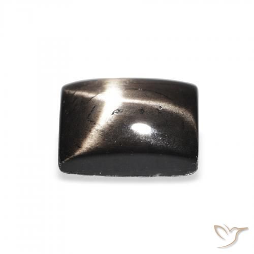 2.08 ct Black Star Diopside Stone, Natural Star Diopside in Baguette Cabochon Shape for Sale