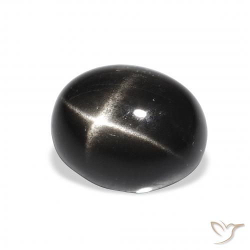 4.94 ct Black Star Diopside Stone, Natural Star Diopside in Oval Cabochon Shape for Sale