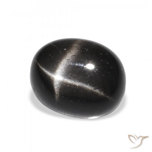 5.05 ct Black Star Diopside Stone, Natural Star Diopside in Oval Cabochon Shape for Sale