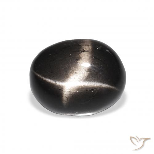 4.44ct Natural Black Star Diopside, Oval, Opaque