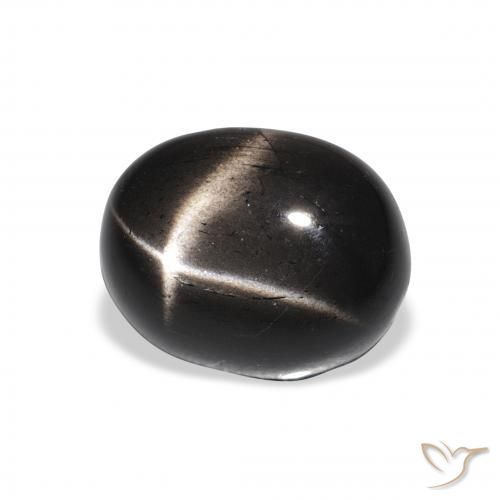 4.44 ct Black Star Diopside Stone, Natural Star Diopside in Oval Cabochon Shape for Sale