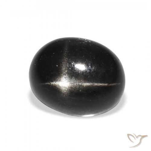 5.95 ct Black Star Diopside Stone, Natural Star Diopside in Oval Cabochon Shape for Sale