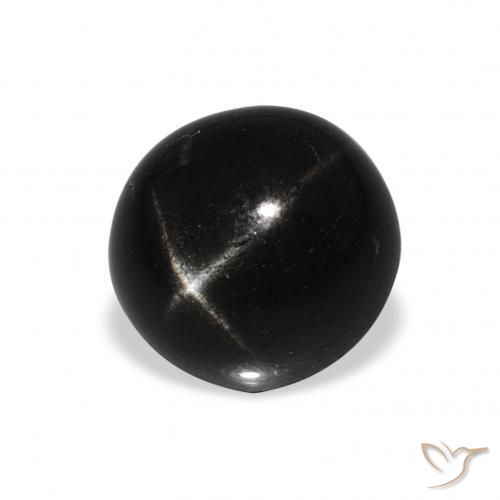 2.74 ct Black Star Diopside Stone, Natural Star Diopside in Round Cabochon Shape for Sale