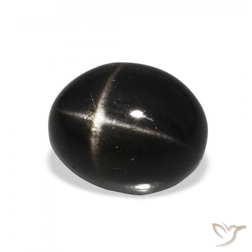 5.45 ct Black Star Diopside Stone, Natural Star Diopside in Oval Cabochon Shape for Sale