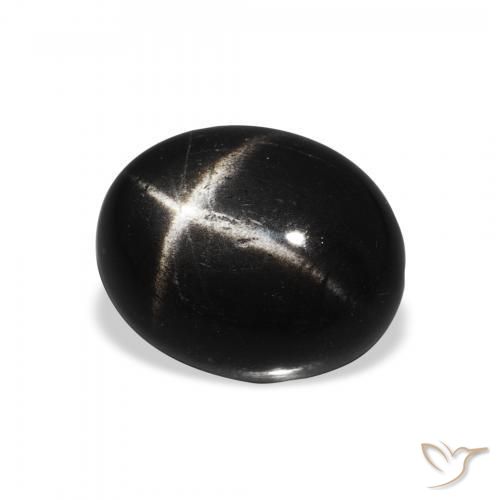4.63 ct Black Star Diopside Stone, Natural Star Diopside in Oval Cabochon Shape for Sale