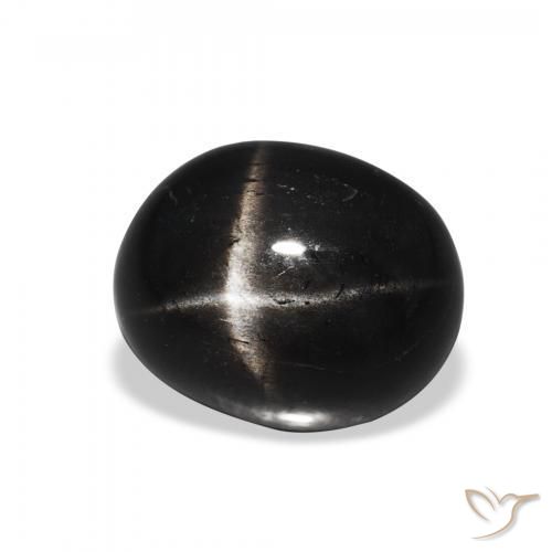 4.61 ct Black Star Diopside Stone, Natural Star Diopside in Oval Cabochon Shape for Sale