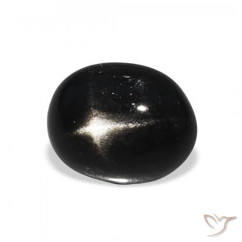4.36 ct Black Star Diopside Stone, Natural Star Diopside in Oval Cabochon Shape for Sale