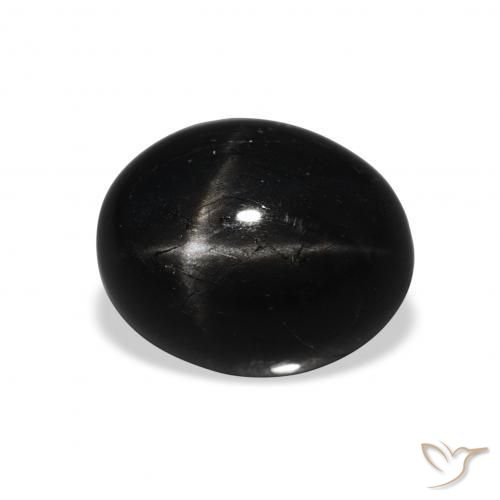 4.42 ct Black Star Diopside Stone, Natural Star Diopside in Oval Cabochon Shape for Sale