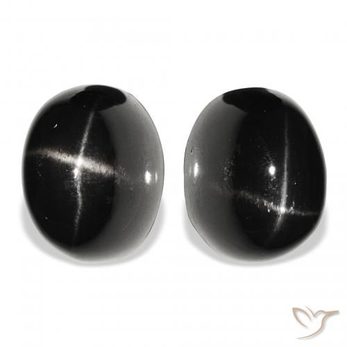 12.09ctw Black Star Diopside, Oval, Opaque